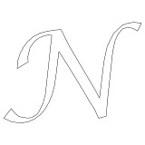 calligraphy font capital n